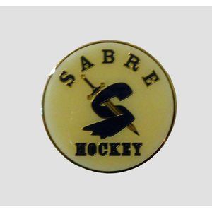 Sabre Hockey Pin Tie Tac Lapel Hat  Round 1.25 in